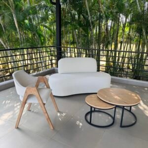 Mesa de centro cercle cotage estructura negra