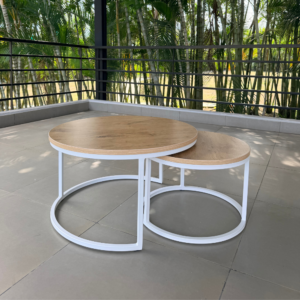 Mesa de centro cercle cotage estructura blanca