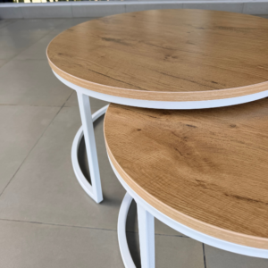 Mesa de centro cercle cotage estructura blanca
